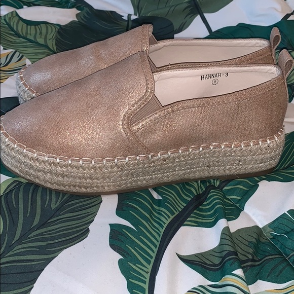 AMS Shoes - Pink glittery espadrilles